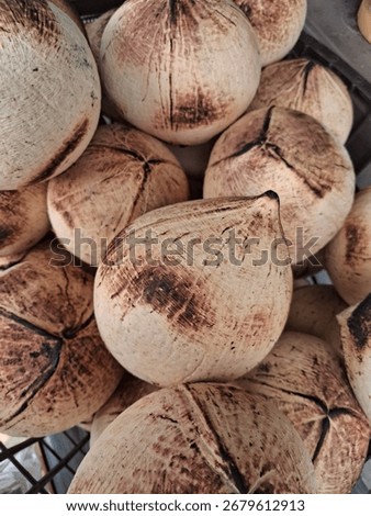 Roasted Young Coconuts in Basket
