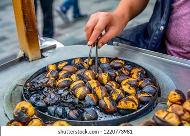 Roasting Chestnuts In Winter In Istanbul’s Istiklal Street