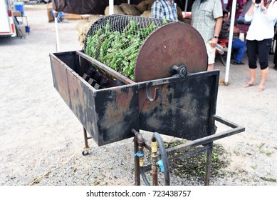 Roasting Green Chile At The Hatch Chili Festival, Hatch, New Mexico, USA