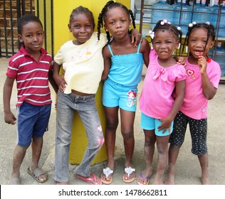 
	Roatan, Honduras, April, 2015, Honduran Children Posing For The Camera				