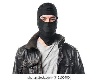 Robber Wearing Leather Jacket Stock Photo 345100400 | Shutterstock