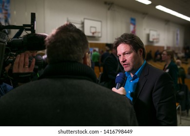 Robert Habeck gives a press interview in Germany, Scharbeutz 2018