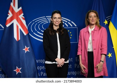 Roberta METSOLA, European Parliamnet  President meets with Jacinda ARDERN, Prime Minister of New Zealand  in Brussels, Belgium on June 30, 2022.