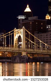 Roberto Clemente Bridge Over Allegheny River, Pittsburgh, Pennsylvania, USA