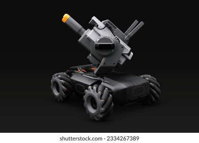 Robomaster S1- The Ultimate Programmable Educational Robot - Isolated on Black Background