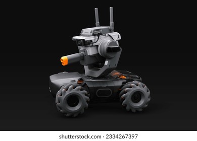 Robomaster S1- The Ultimate Programmable Educational Robot - Isolated on Black Background