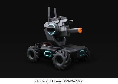 Robomaster S1- The Ultimate Programmable Educational Robot - Isolated on Black Background