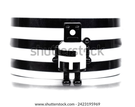 Robot black and white macro landscape