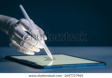 Robot Hand Using Digital Stylus on Tablet: AI Art, Design, and Future of Creative Technology