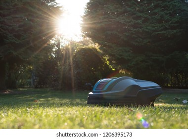 A Robot Lawn Mower At Work
