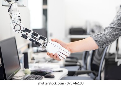 Robot Man Handshake