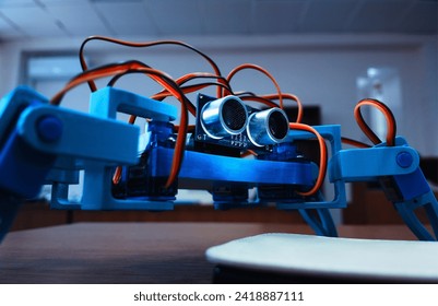 Robot prototype technological object design background