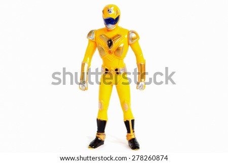 Robot Toys Yellow and white background