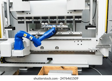 A robotic arm. Automatic robot in a smart factory.
