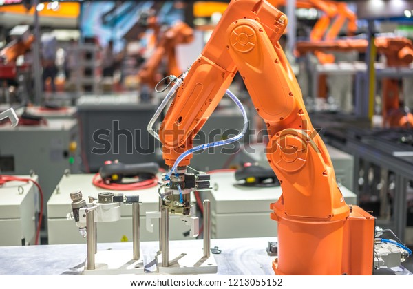 robotic arm at
industrial manufacture
factory