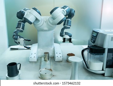 Robotic Arm Preparing Coffee Coffee Machine Stock Photo 1573462132 ...