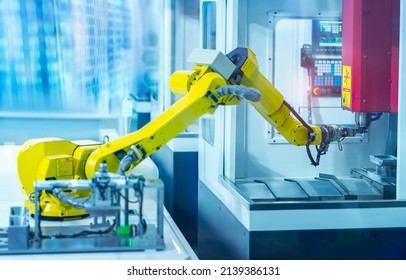 Robotic Hand Machine Tool At Industrial Manufacture Factory