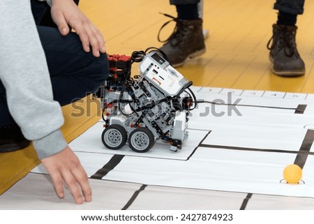 robotics lego robot at the start

