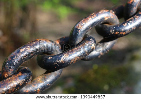 Robust metal chain close up