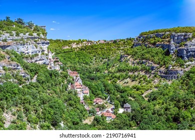 Rocamadour, Beautiful French Village On Lot Valley, Occitanie, 