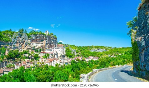 Rocamadour, Beautiful French Village On Lot Valley, Occitanie, 