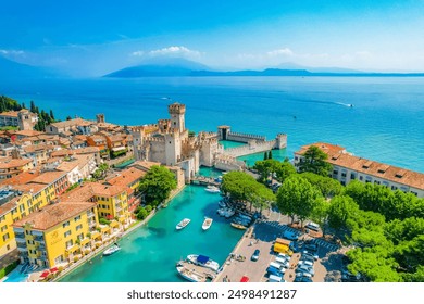 Rocca Scaligera Castle in Sirmione Lake Garda, Italy. Lago di garda - Powered by Shutterstock