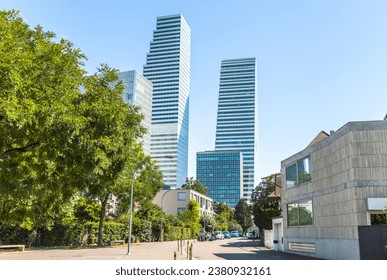 Roche's office buildings at its headquarters in Basel. The tallest building in Switzerland with 50 floors, reaching height of 205 meters.