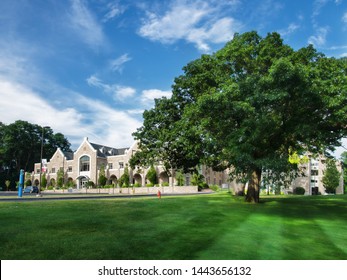 Rochester, New York, USA. July 5, 2019.  The Campus Of St. John Fisher College In Rochester , New York On A Beautiful Summer Afternoon