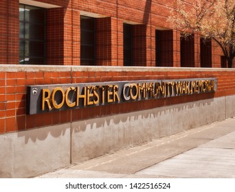 Rochester, New York, USA. June 11, 2019. The Exterior Of The Rochester Community War Memorial, Also Known As The Blue Cross Arena, A Sports And Concert Venue In Downtown Rochester, NY