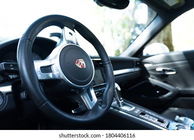 ROCHESTER, UNITED STATES - Oct 11, 2019: High End Sports Car Interior