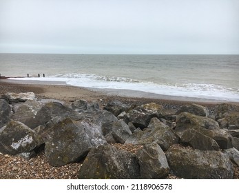 Rock Armour On A Sussex Beach