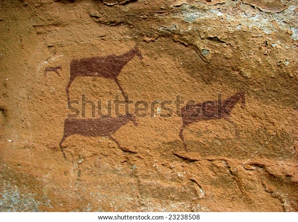 Rock Art Battle Cave Drakensberg Mountains Stock Photo 23238508 ...