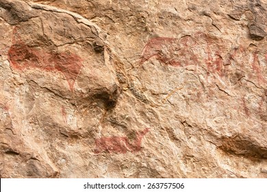 Rock Art In Liphofung Cave. Shot In Lesotho.
