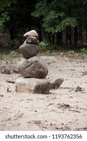 A rock balancing tower