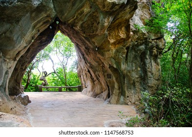 Rock Cave Leaf Shape At Cha Am Temple Thailand