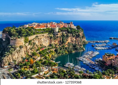 the rock the city of principaute of monaco and monte carlo in the south of France