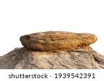 Rock cliff isolated on white background with clipping path.