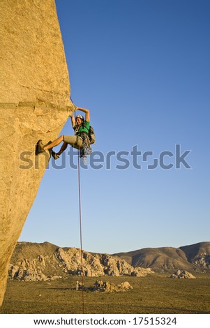 Similar – Image, Stock Photo Rock climber clinging to a cliff.