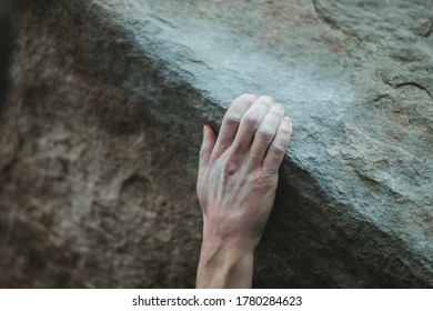 Rock Climbing Hands Chalk Close Up Climber Outdoor Sport