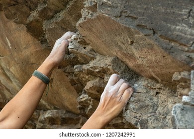 Rock Climbing, Hands Close Up