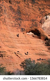 Rock Climbing In The Mountains Near St. George, UT