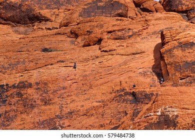 Rock Climbing In Red Rock Canyon, Nevada, USA