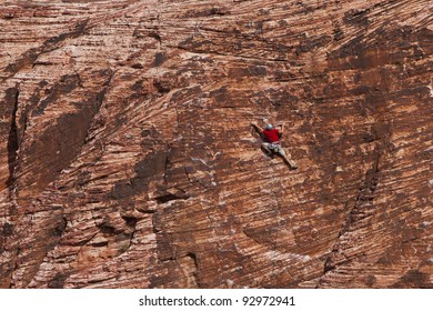 Rock Climbing In Red Rock Canyon, Nevada, USA