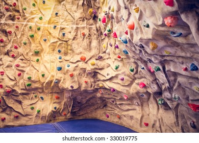 Rock Climbing Wall At The Gym