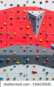 Rock Climbing Wall With Toe And Hand Hold Studs.