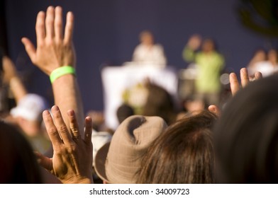 Rock concert audience - Shutterstock ID 34009723
