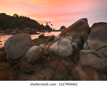 Rock Configuration At Parai Beach Sungailiat Bangka Indonesia