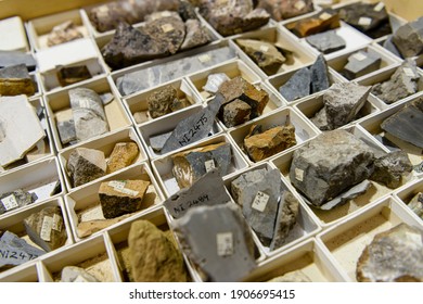Rock core samples a geological laboratory - Shutterstock ID 1906695415