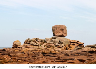 Rock The Cube - natural site in Trégastel, Pink Granite Coast, Brittany, France