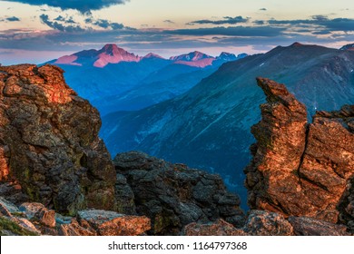 Rock Cut With Longs Peak In Colorado